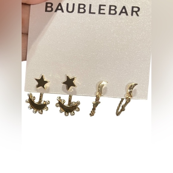 Bauble Bar Earrings Gold Cosmic Couple Earring Set Pierced Earrings Gold Tone - Picture 2 of 7